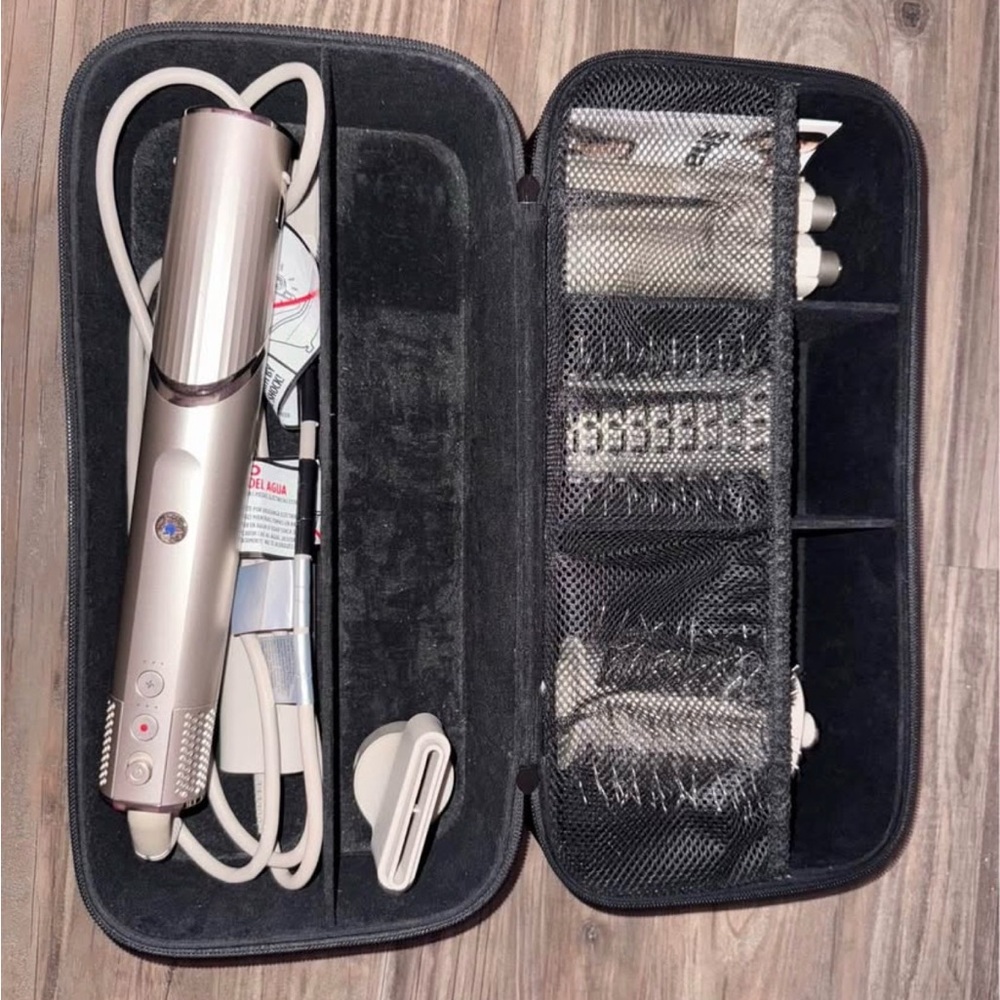 Satin Rose Gold 4-in-1 Womens Hot Air Styler with Brush & Rollers